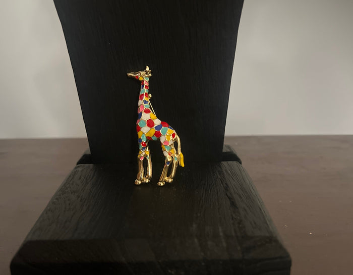 The Colorful Giraffe Brooch