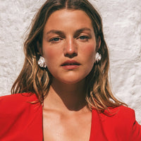 The Rose White Statement Earrings
